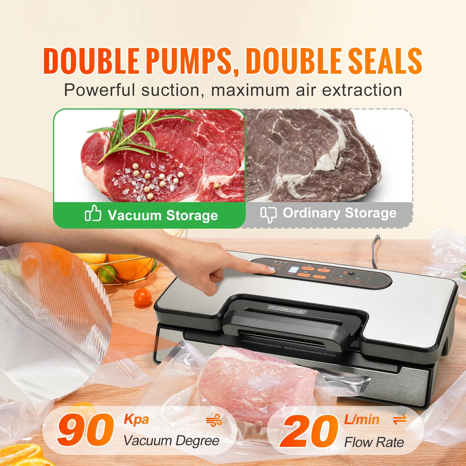 Vacuum Food Sealer Machine with 10 Vacuum Bags