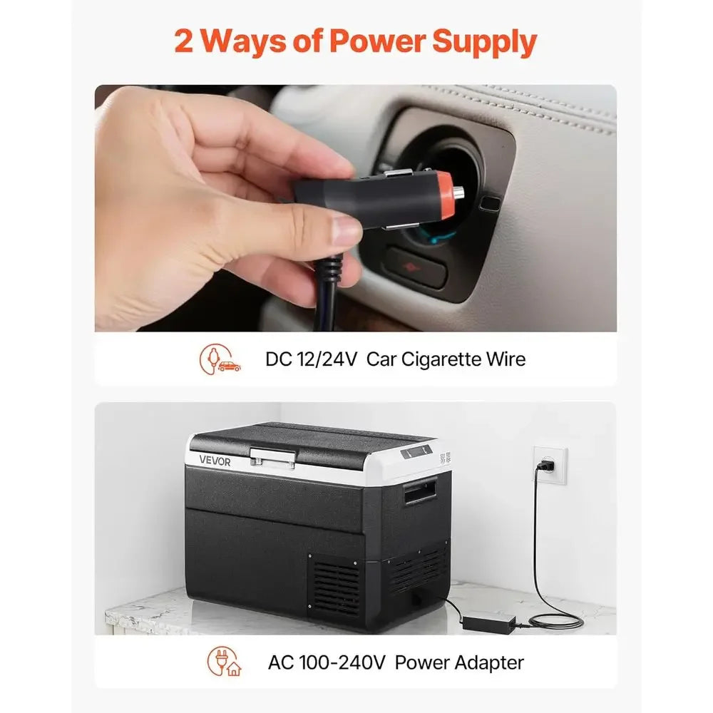Portable 50L Car Refrigerator, 12/24V DC &amp; 100-240V AC, Adjustable Temp -4℉ to 68℉, Ideal for Outdoors, Camping, Travel, RV
