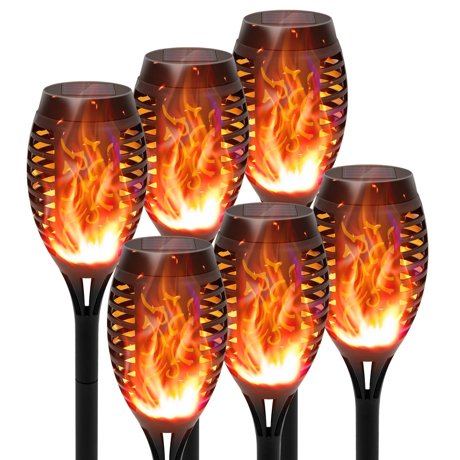 4, 6, 8 or12 Pack Solar LED Flame Torch Light