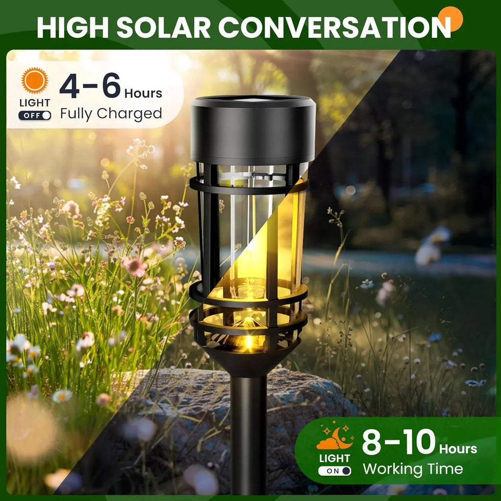 4 Warm-White Waterproof Outdoor Solar Street Lights
