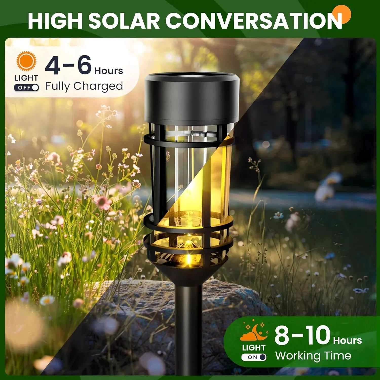 4 Warm-White Waterproof Outdoor Solar Street Lights
