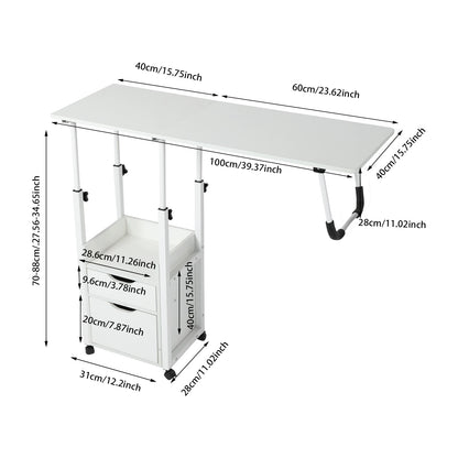 Multi-Function Bedside &amp; Over-Bed Table - Height Adjustable &amp; Movable