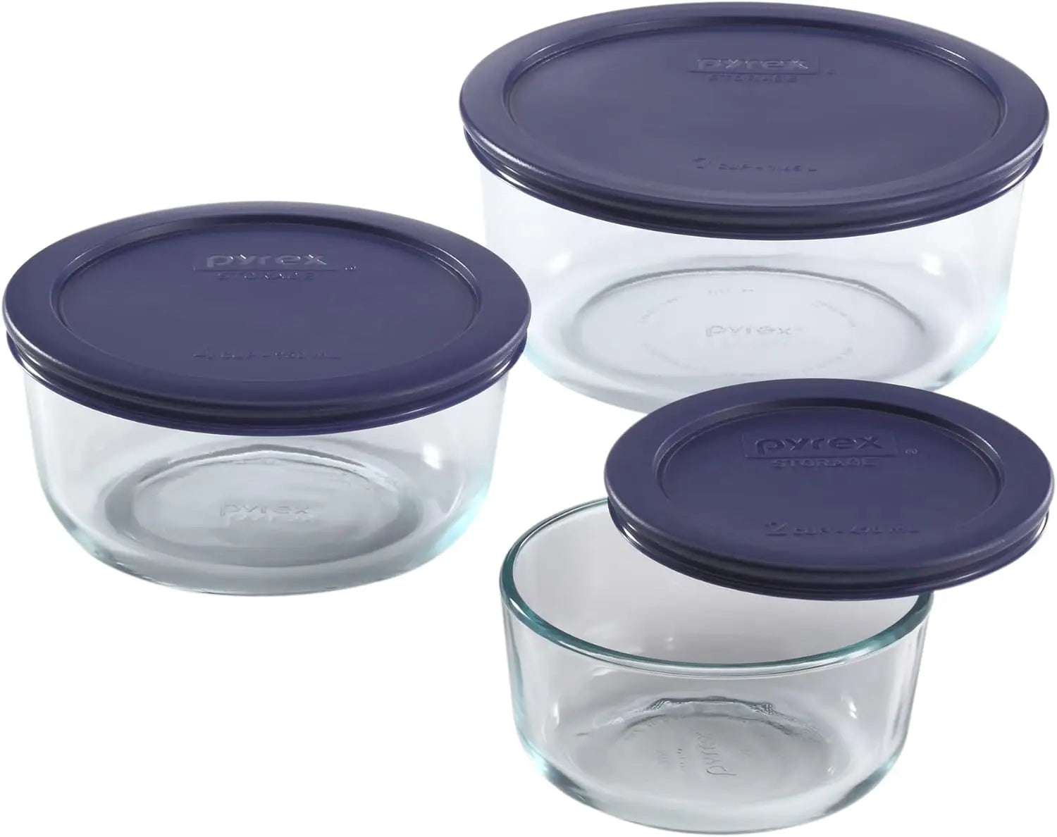 3-Pack BPA-Free Dishwasher & Microwave Safe Glass Food Storage Container Set