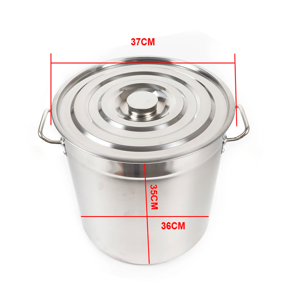 9 Qt. Multipurpose Thick Stainless Steel Cooking Soup Pot with Lid &amp; Handles for Home Restaurant