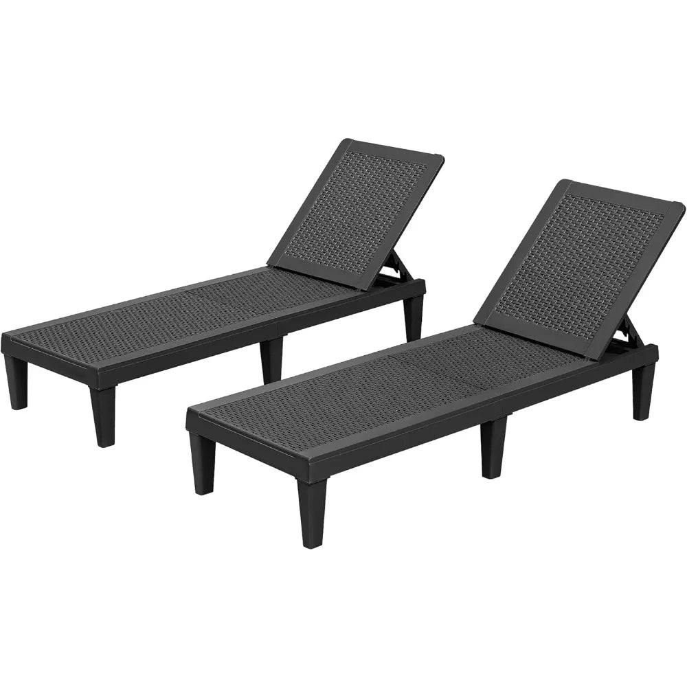 2 Waterproof Patio Chaise Lounge Chairs