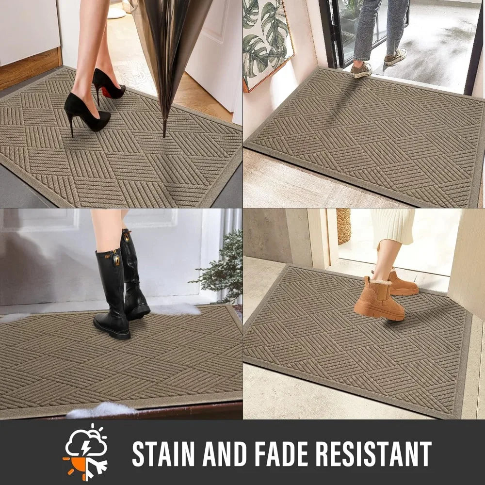 Front Absorbent Indoor/Outdoor Door Mat, Mud & Dirt Resistant