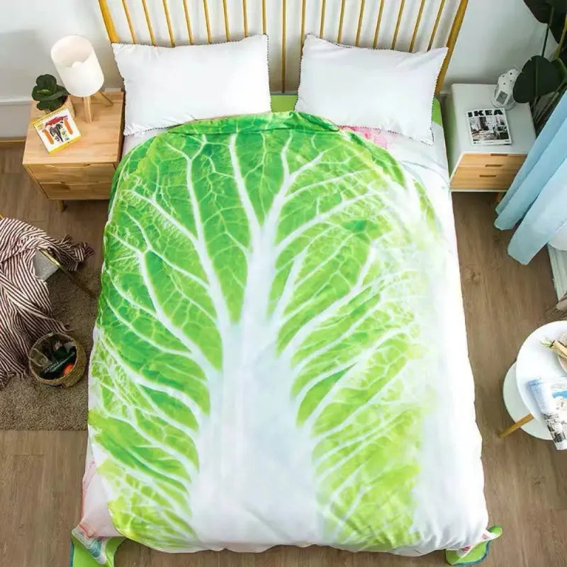 Double-Sided Flannel Sofa or Bed Cabbage Blanket