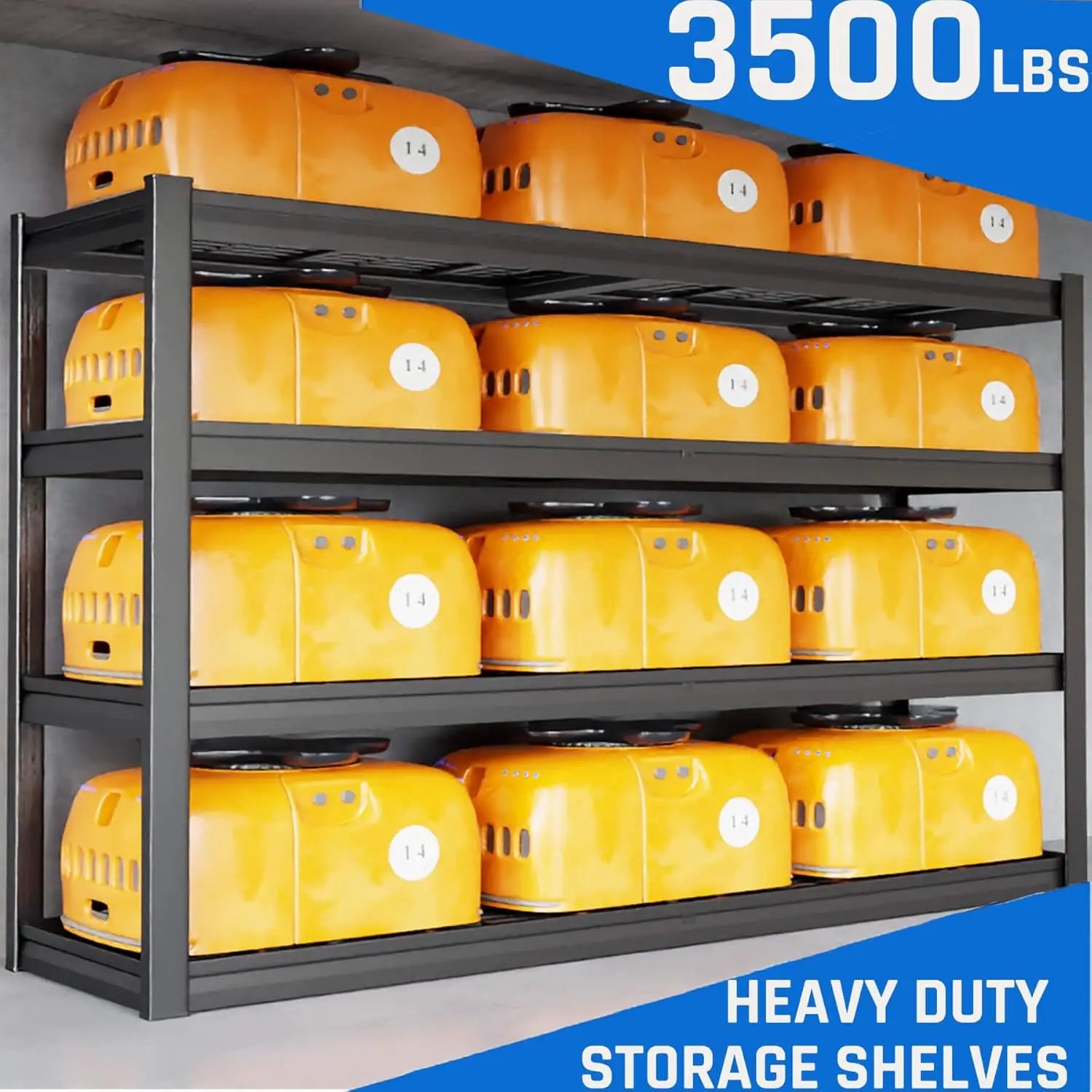 67" 4 Tier Heavy Duty Adjustable Metal Storage Shelving Unit for Warehouse, Basement, Garage  &amp; Shop