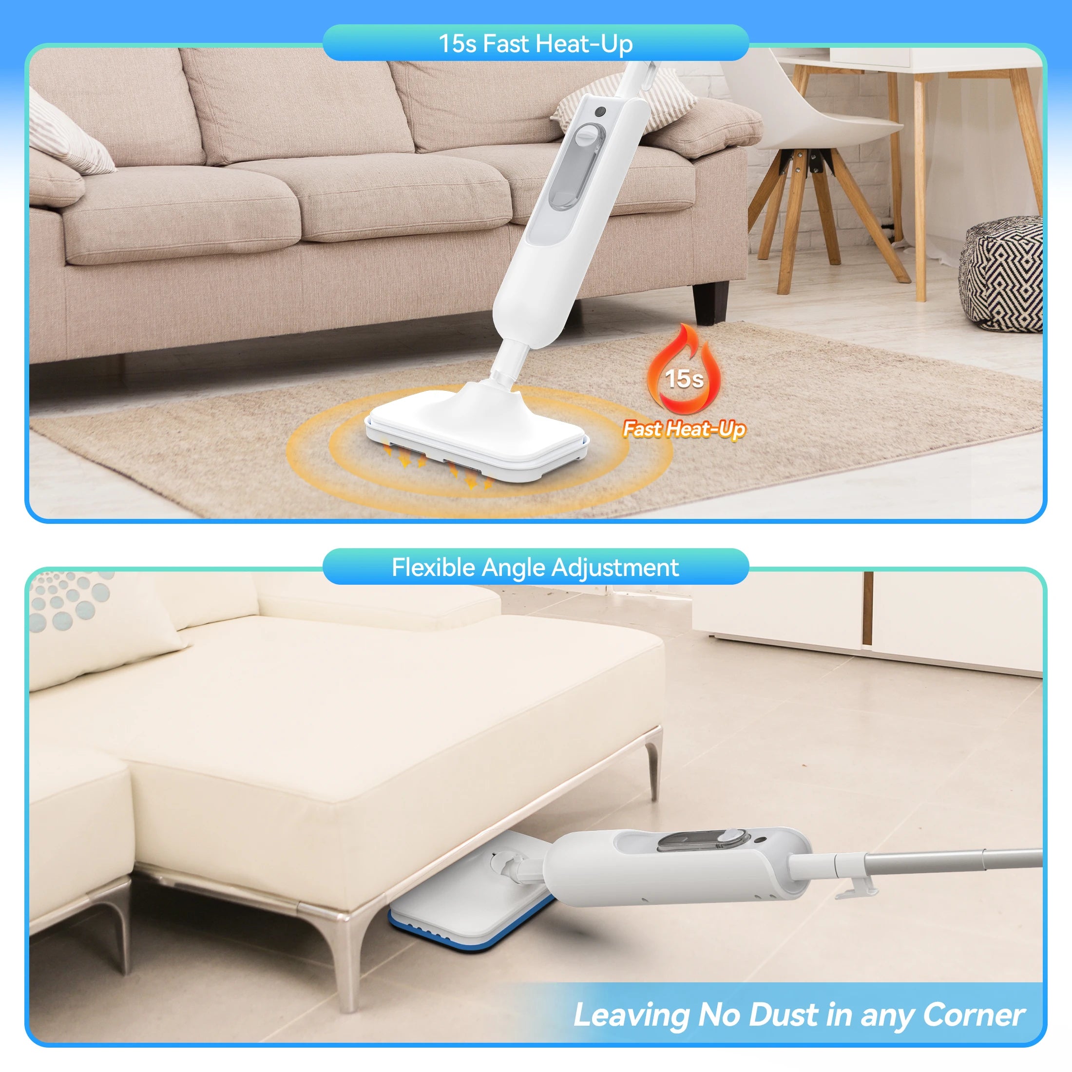 Flooring Steam Mop/Vac with Detachable Steam Cleaner