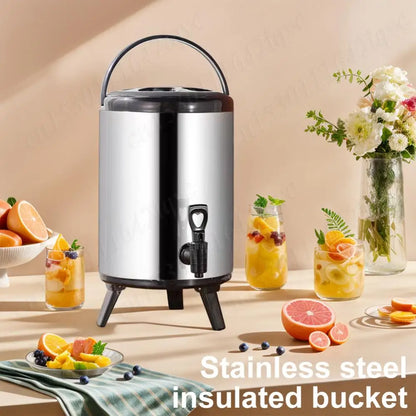 6 or 8 quart Stainless Steel Insulated Beverage Dispenser with Faucet