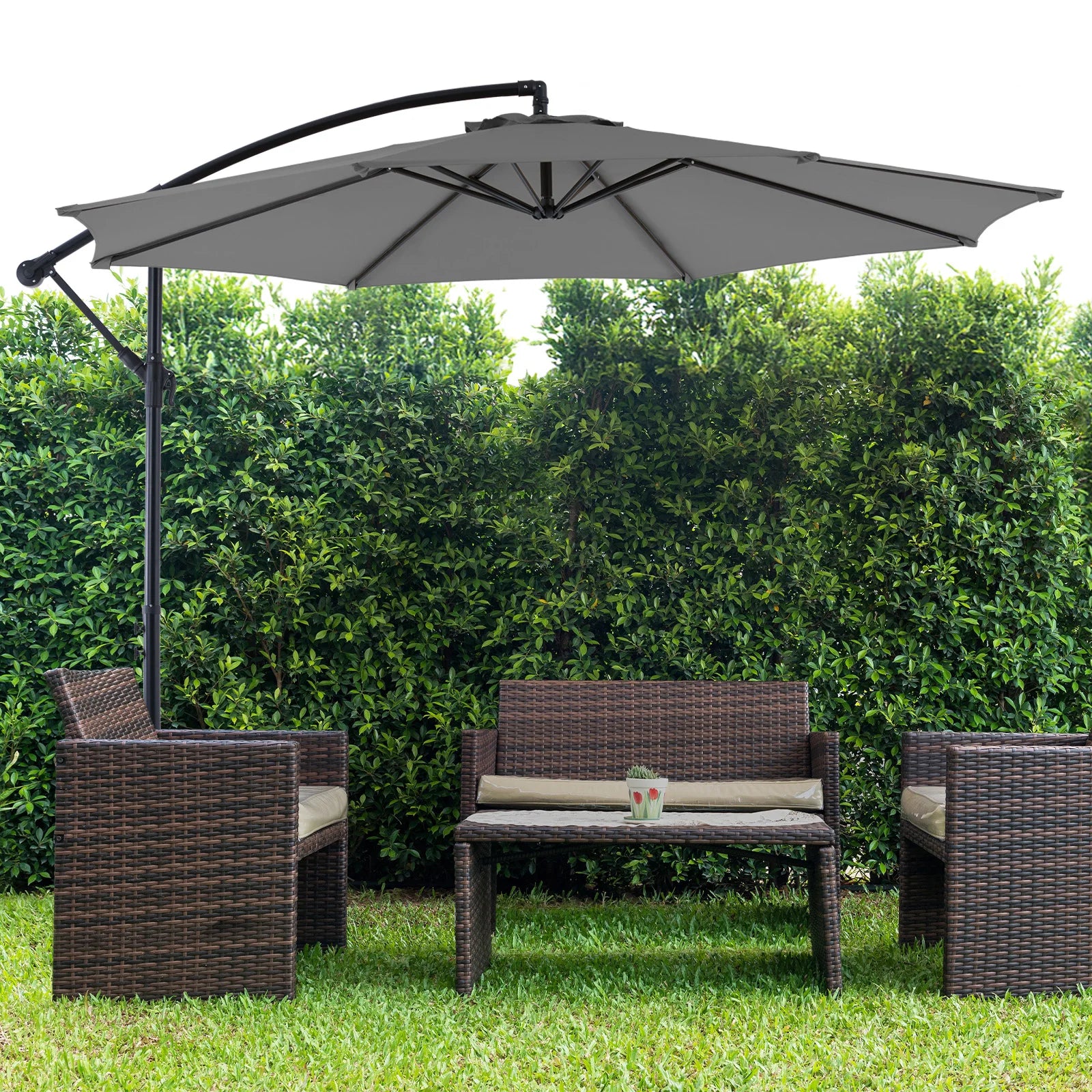 10' Outdoor Patio Umbrella with Hanging Cantilever