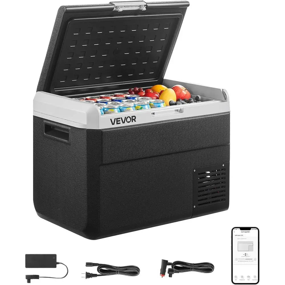 Portable 50L Car Refrigerator, 12/24V DC &amp; 100-240V AC, Adjustable Temp -4℉ to 68℉, Ideal for Outdoors, Camping, Travel, RV