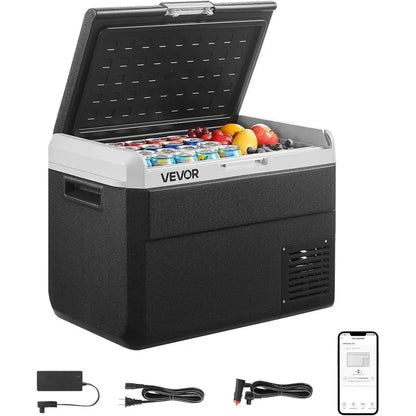 Portable 50L Car Refrigerator, 12/24V DC &amp; 100-240V AC, Adjustable Temp -4℉ to 68℉, Ideal for Outdoors, Camping, Travel, RV