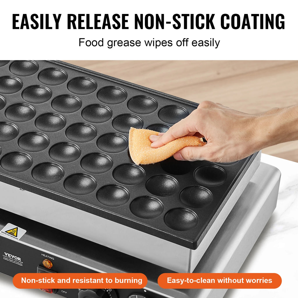 Non-stick Pancake & Waffle Maker - Dual Temp & Time Control