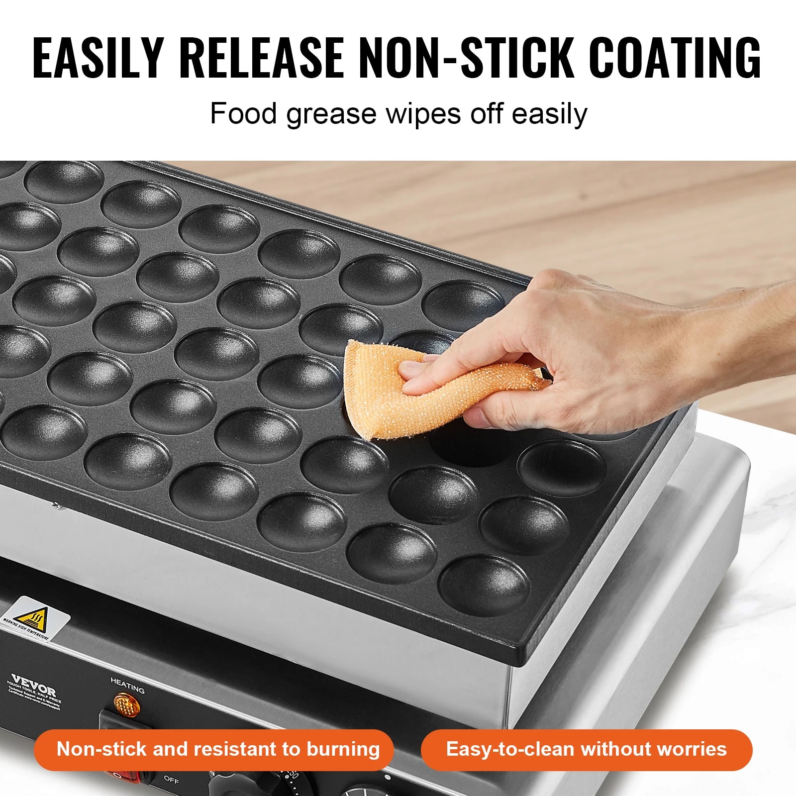 Non-stick Pancake & Waffle Maker - Dual Temp & Time Control
