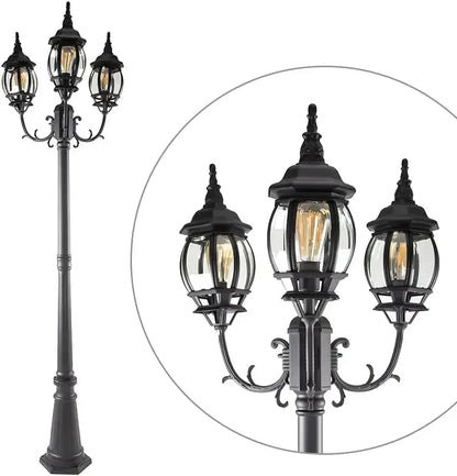 Hardwired Triple-Head Vintage LED Street Light
