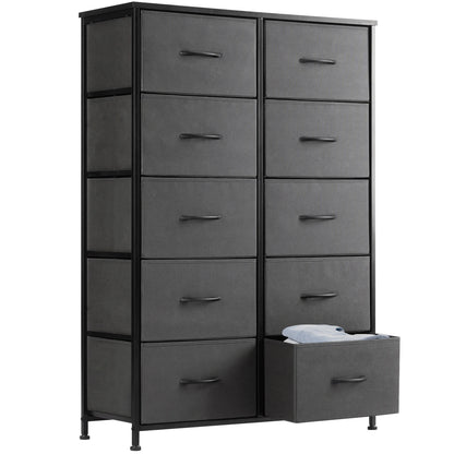Bedside Table For Bedroom With 10 Fabric Drawers