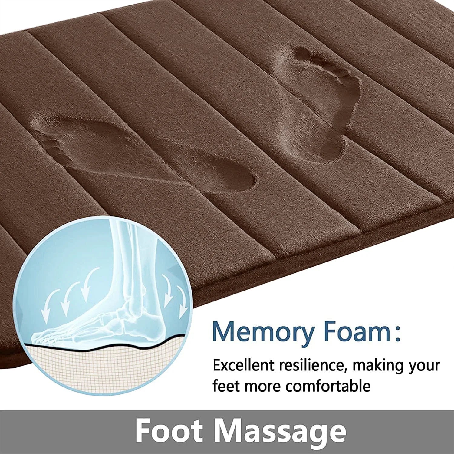 Super Absorbent Non-Slip Bath Mat with Memory Foam