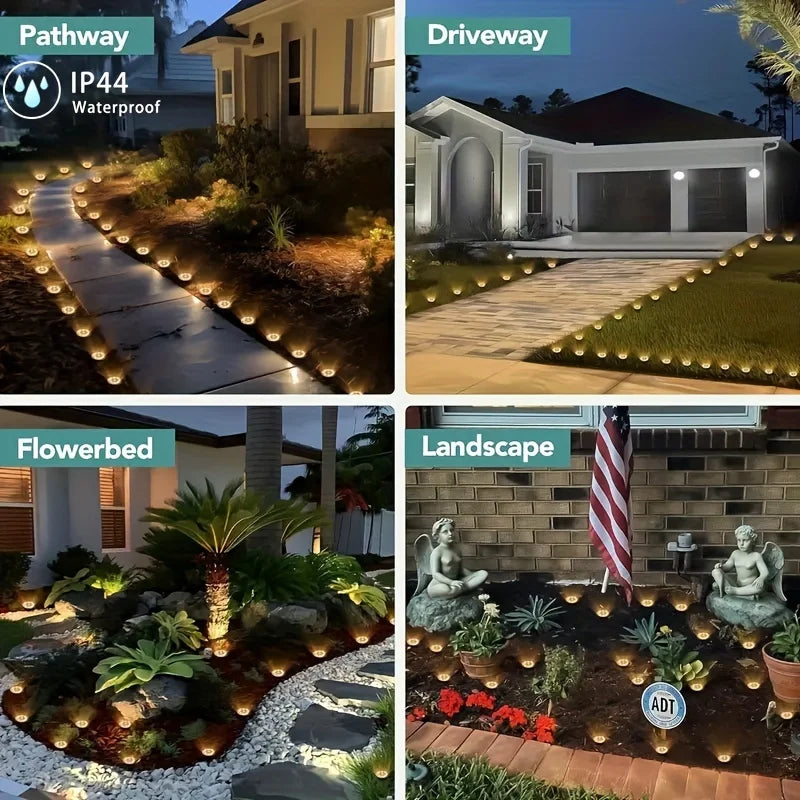 8 Outdoor LED Solar Disk Lights