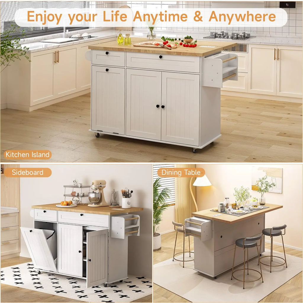 60" Rolling Mobile Kitchen Islands
