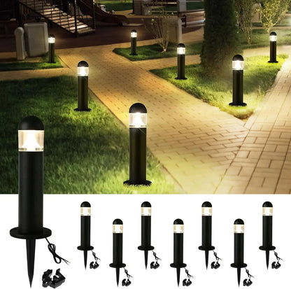 8 Pack Low Voltage Wired 12V LED Landscape Pathway Lights