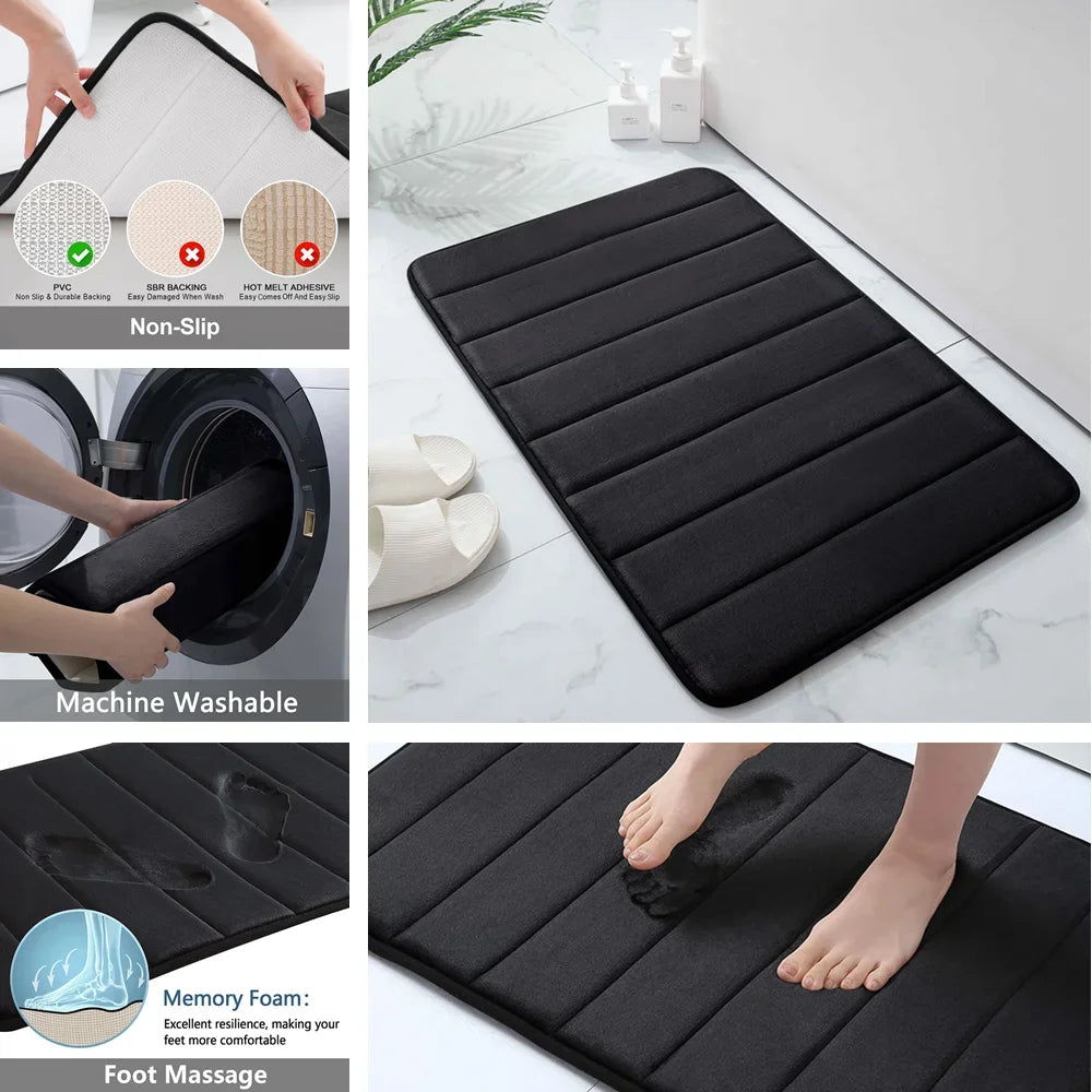 Super Absorbent Non-Slip Bath Mat with Memory Foam