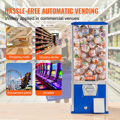 25" Gumball Machine in Blue or Red for Kids, Game Stores &amp; Coin Operation Sites