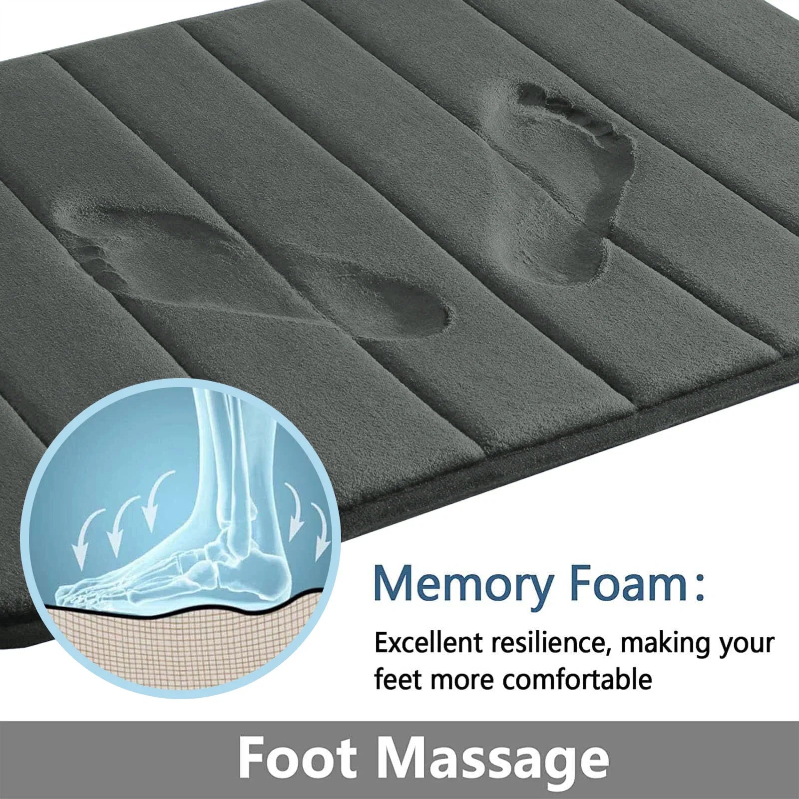 Super Absorbent Non-Slip Bath Mat with Memory Foam