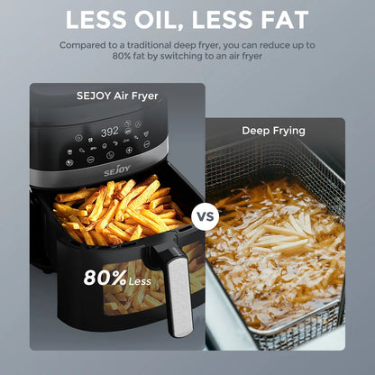 8-in-1 6 Qt, Premium Ceramic Air Fryer with Precise Heating - Roast, Bake, Broil
