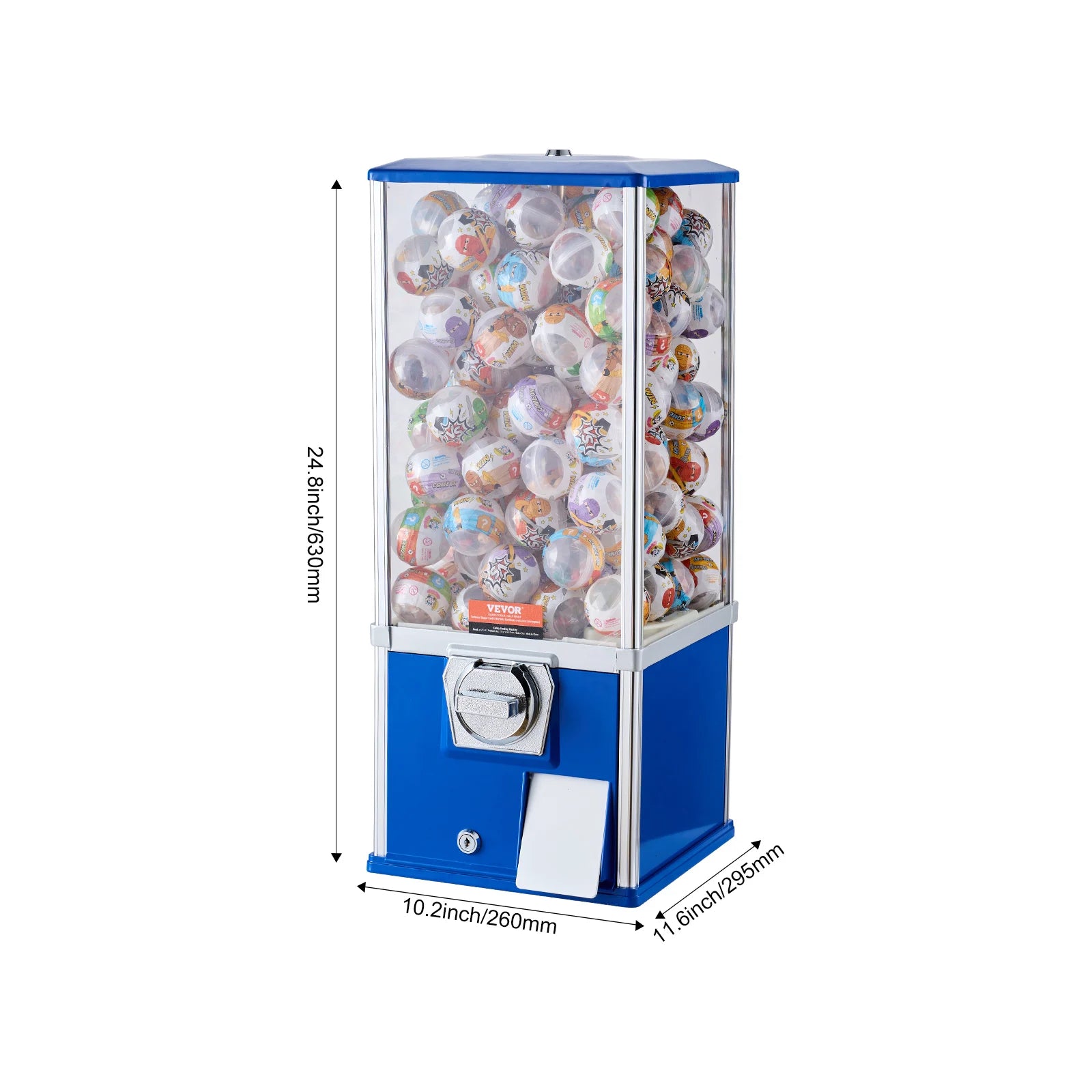 25" Gumball Machine in Blue or Red for Kids, Game Stores &amp; Coin Operation Sites