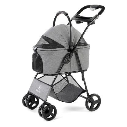 3 in 1 Folding Pet Stroller with Removable Carrier