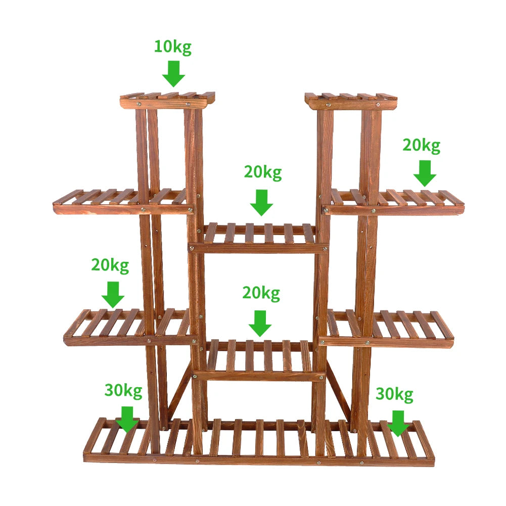 Multi-Tier Wooden Plant Stand