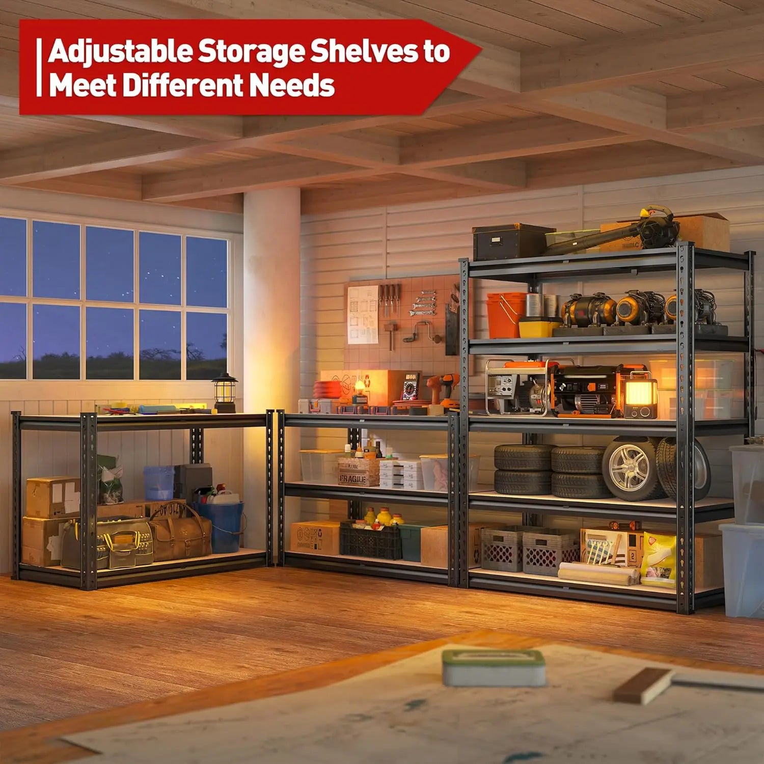 2500 lbs. Adjustable Heavy Duty Garage Shelving