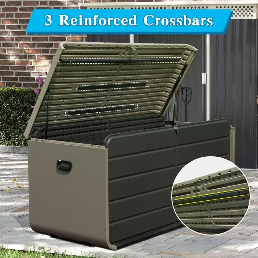 200 Gallon Waterproof Lockable Resin Deck Storage Box - UV Resistant