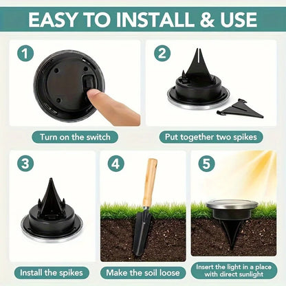 8 Outdoor LED Solar Disk Lights