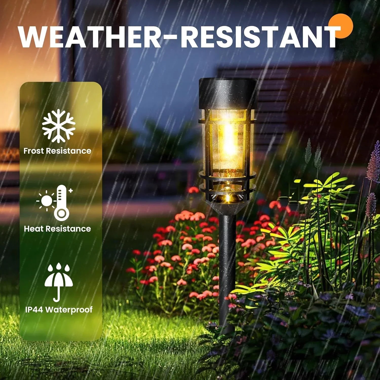 4 Warm-White Waterproof Outdoor Solar Street Lights