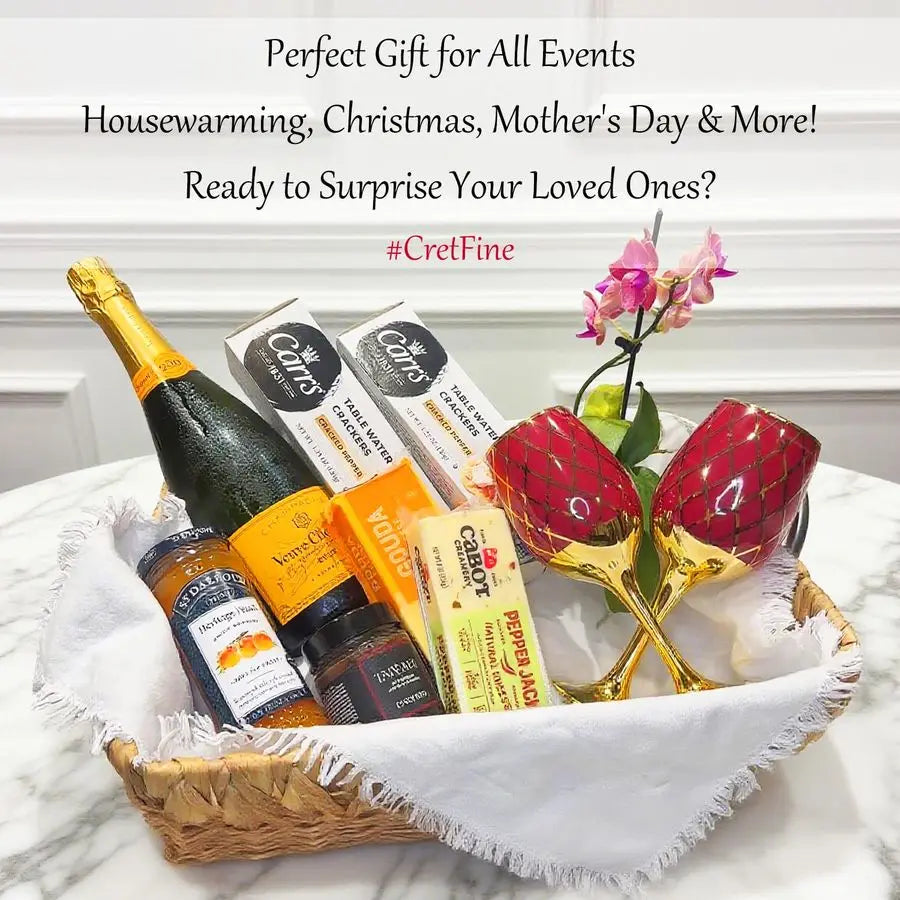 Set of 6 Red and Gold Wine Glasses with Colored Stems