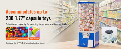 25" Gumball Machine in Blue or Red for Kids, Game Stores &amp; Coin Operation Sites