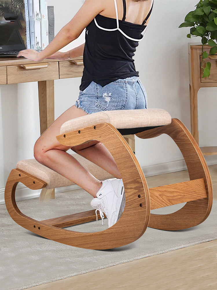 Ergonomic Rocking Wooden Kneeling & Computer Chair